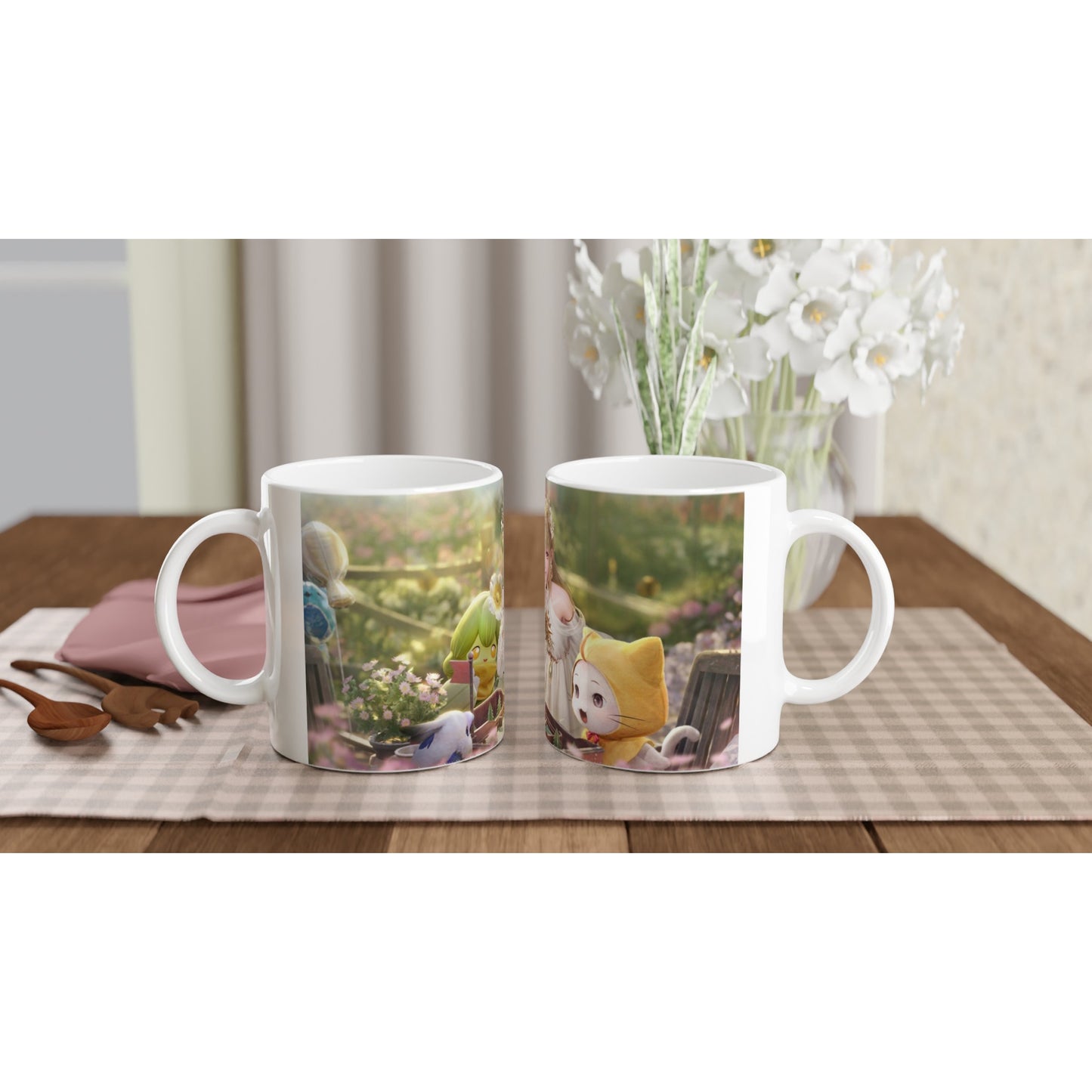 Infinity Nikki Momo inspired White 11oz Ceramic Mug - Diverso shop