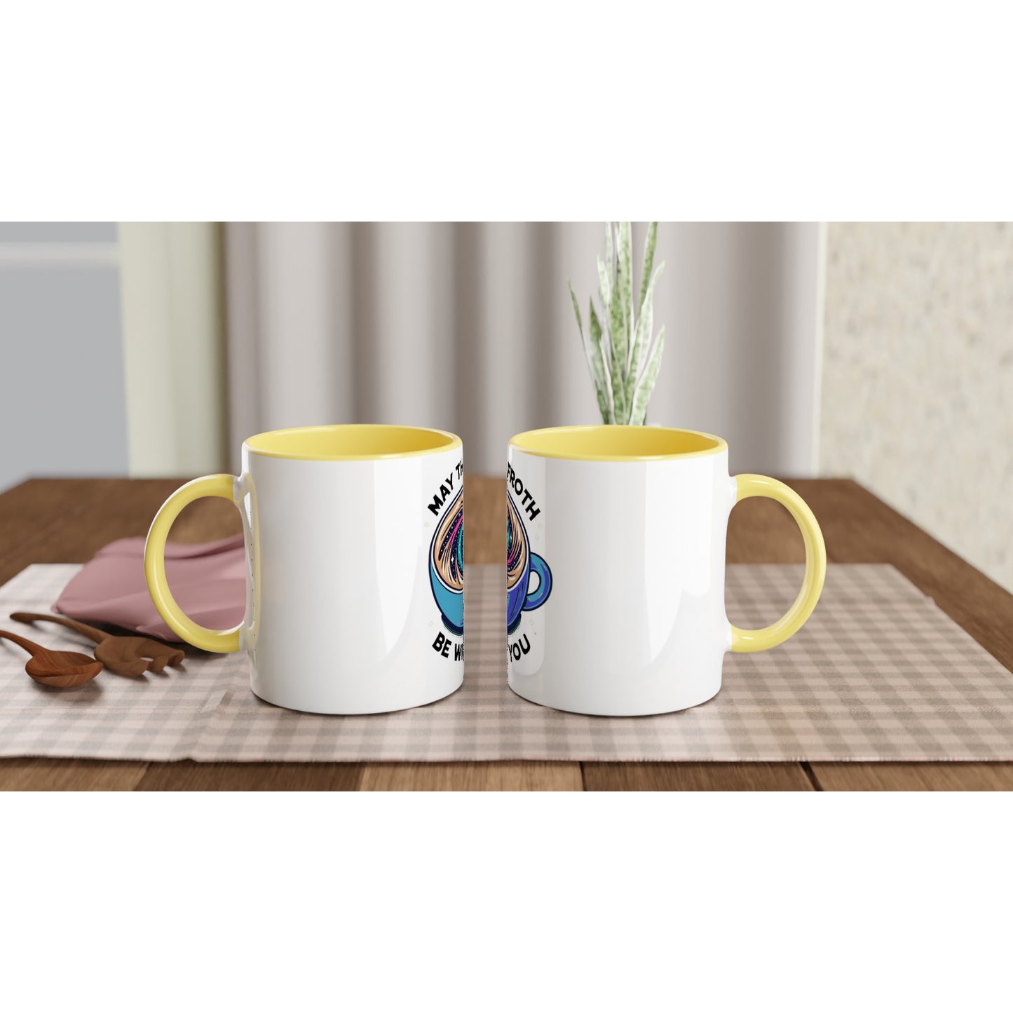 White 11oz Ceramic Mug with Color Inside - Diverso shop