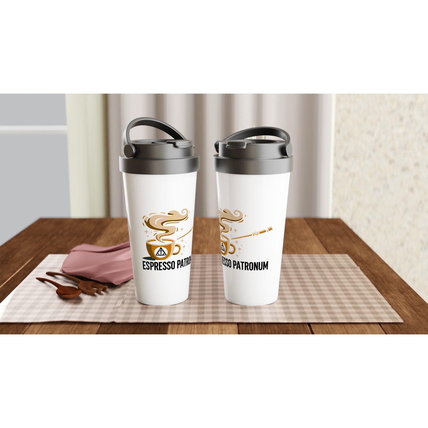 White 15oz Stainless Steel Travel Mug - Diverso shop