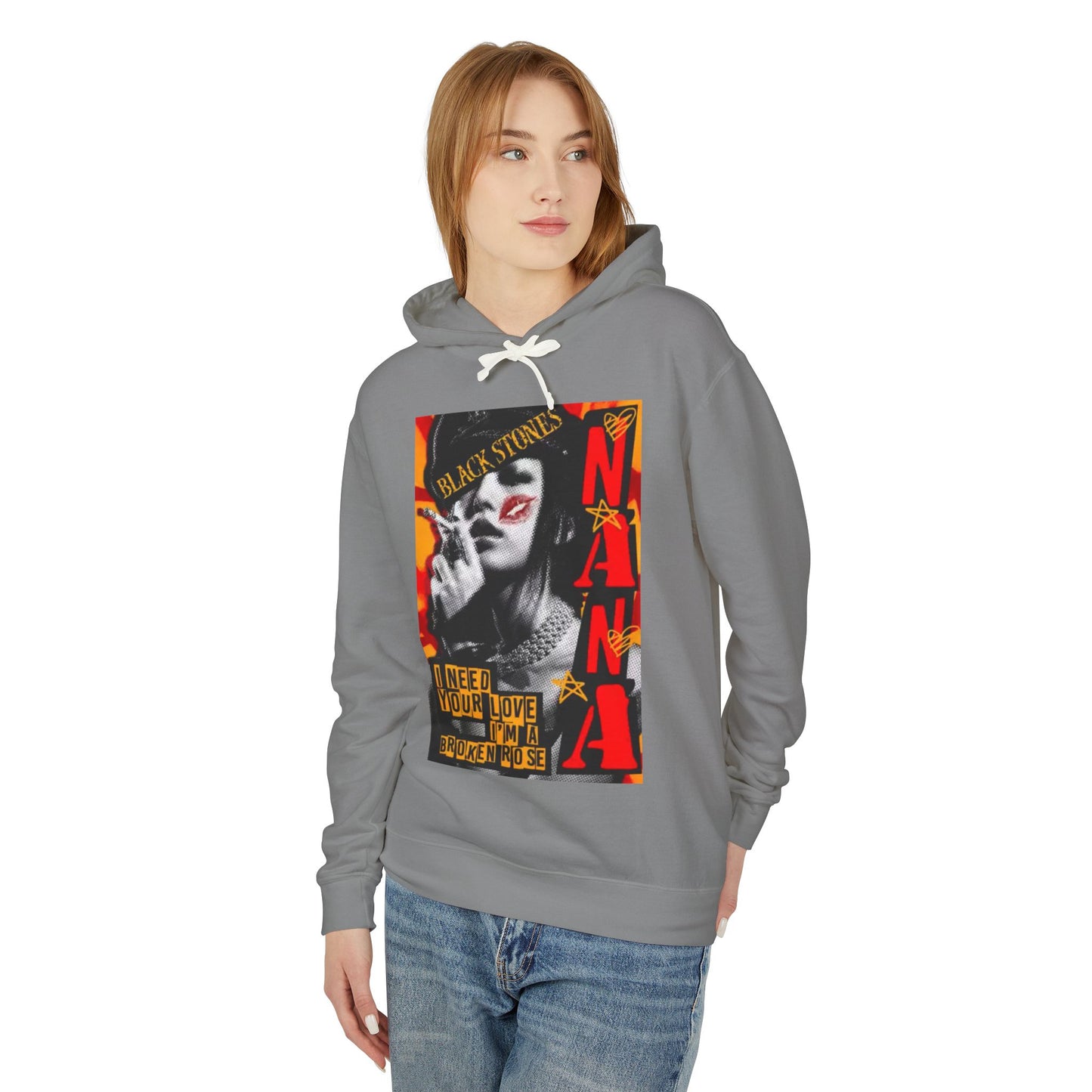 Nana Osaki Unisex Lightweight Hooded Sweatshirt - 'I Need Your Love, I’m a Broken Nose' Graphic Design - Diverso shop