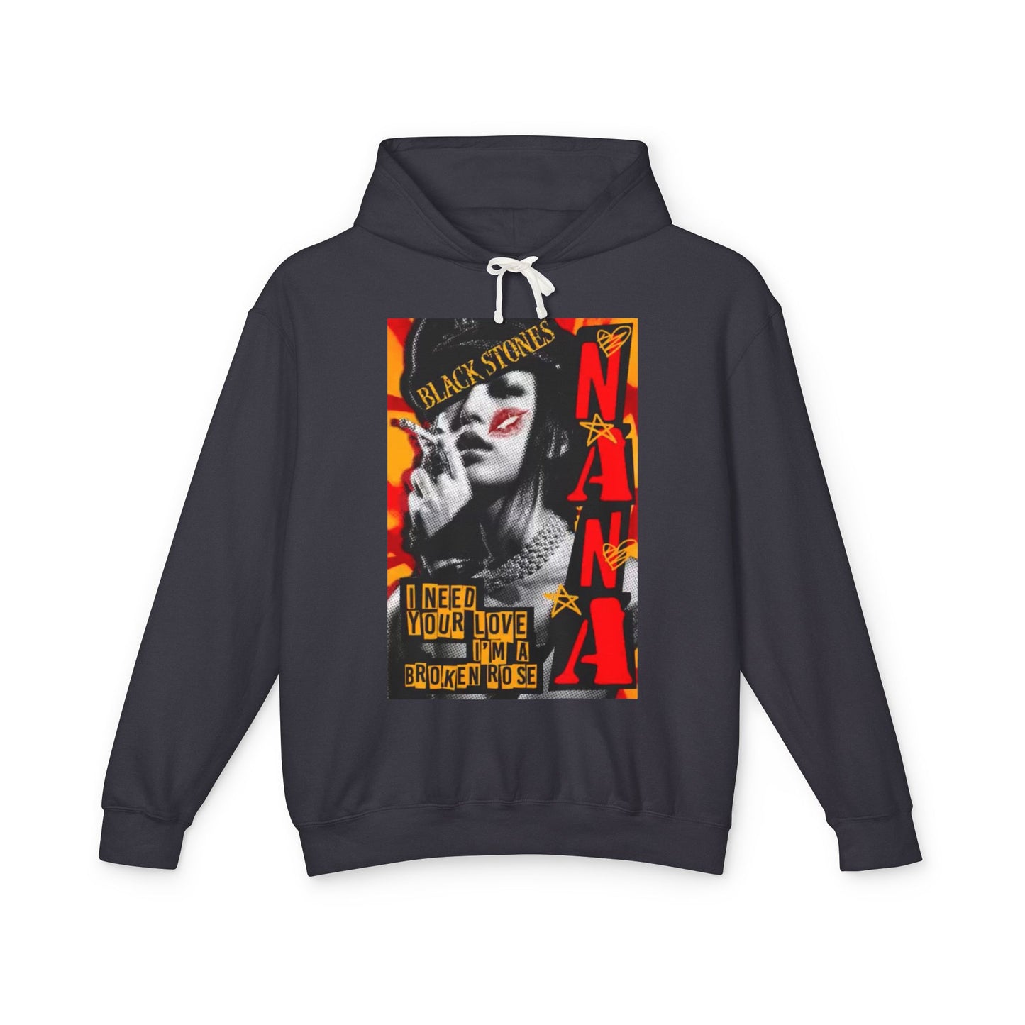 Nana Osaki Unisex Lightweight Hooded Sweatshirt - 'I Need Your Love, I’m a Broken Nose' Graphic Design - Diverso shop