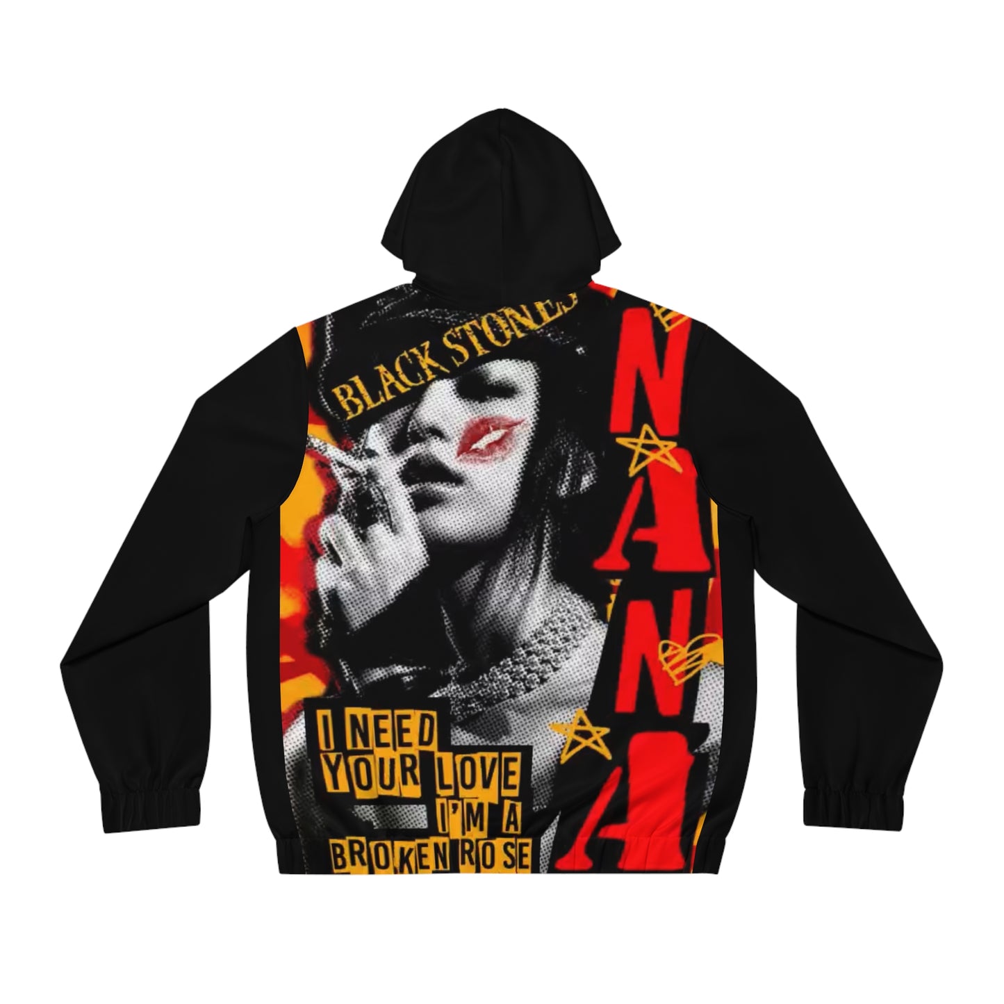 Nana Osaki Blackstones Men's Full-Zip Hoodie - Bold Graphic Design with Statement Text - Diverso shop