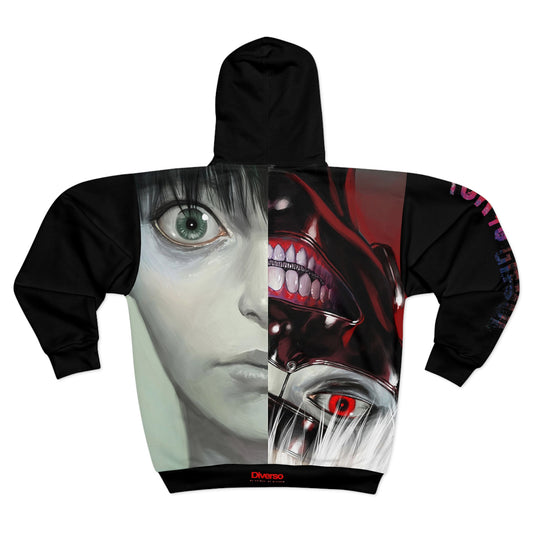 Tokyo Ghoul Unisex Zip Hoodie (AOP) - Diverso shop