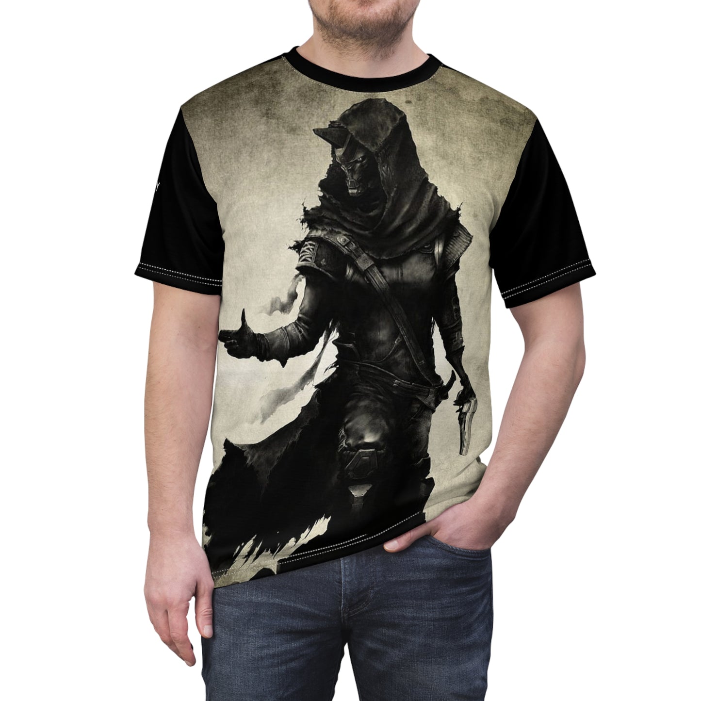 Cayde Destyny Mysterious Hero Unisex Cut & Sew Tee - Stylish Graphic Tee for Fans of Fantasy & Adventure - Diverso shop