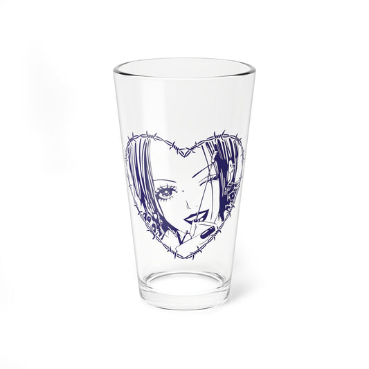 Nana Osaki Artistic 16oz Mixing Glass with Heart Design - Perfect for Celebrations