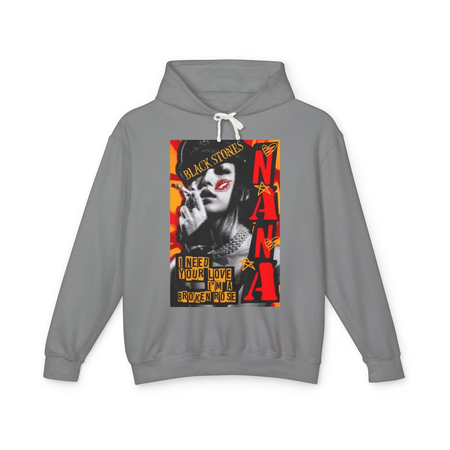 Nana Osaki Unisex Lightweight Hooded Sweatshirt - 'I Need Your Love, I’m a Broken Nose' Graphic Design - Diverso shop