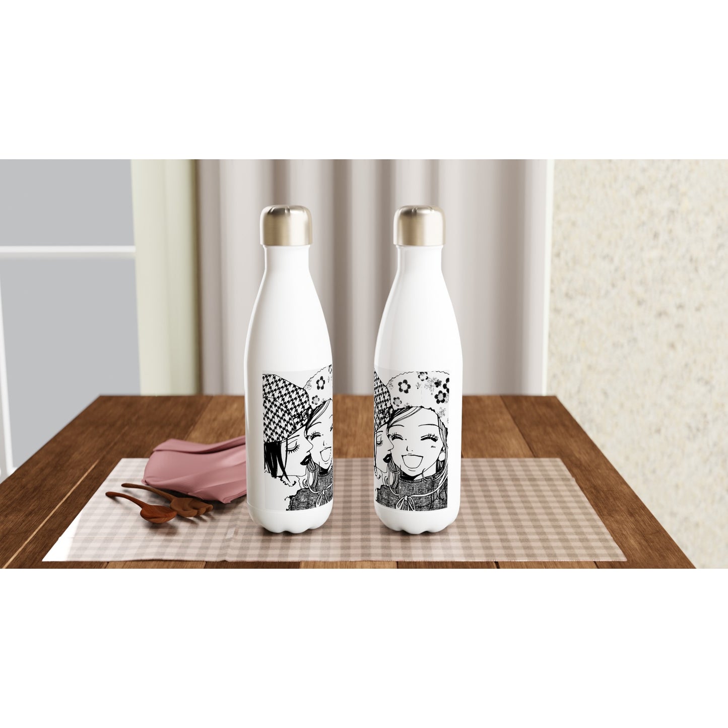 Nana Osaki Hachi White 17oz Stainless Steel Water Bottle - Diverso shop