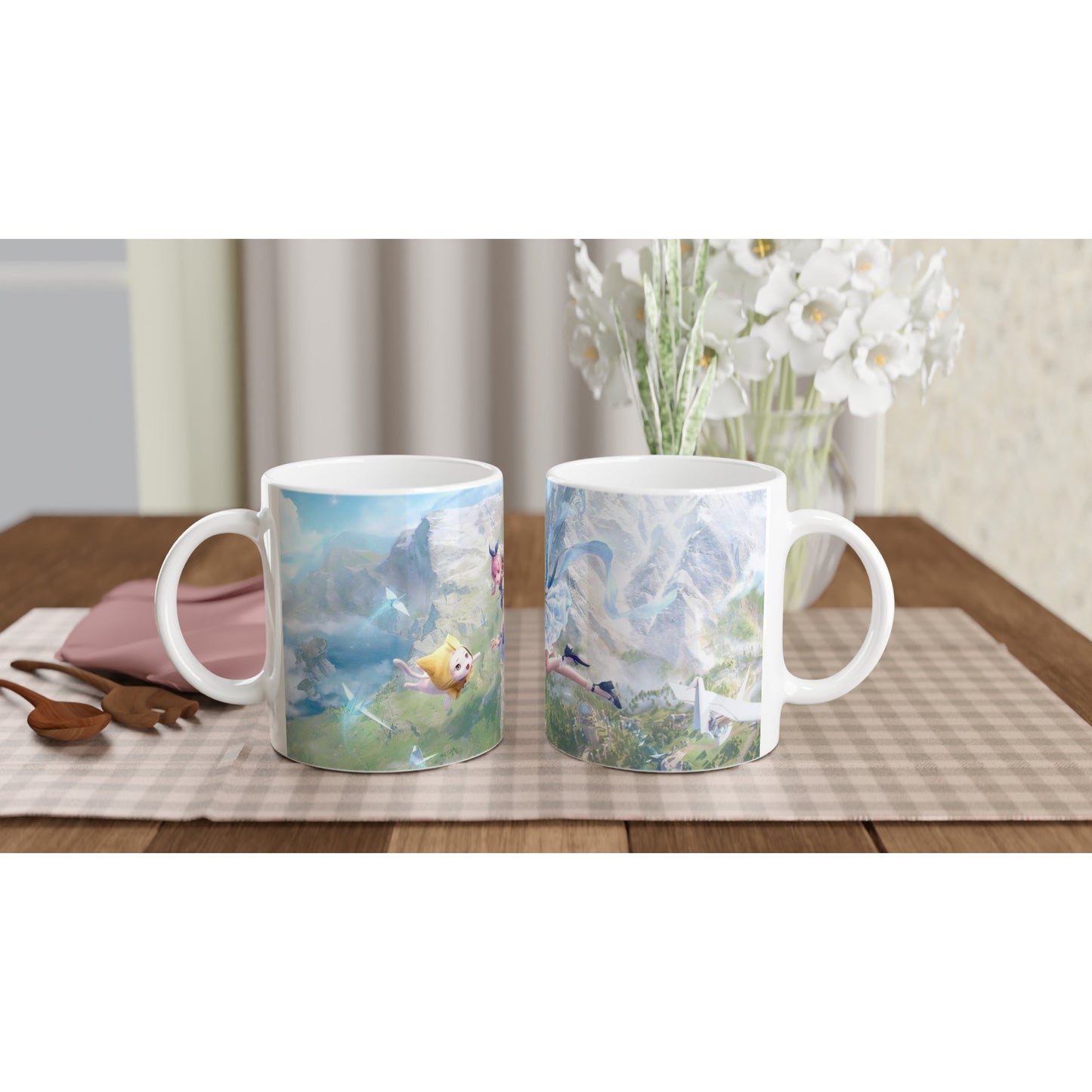 Infinity Nikki Momo inspired White 11oz Ceramic Mug - Diverso shop