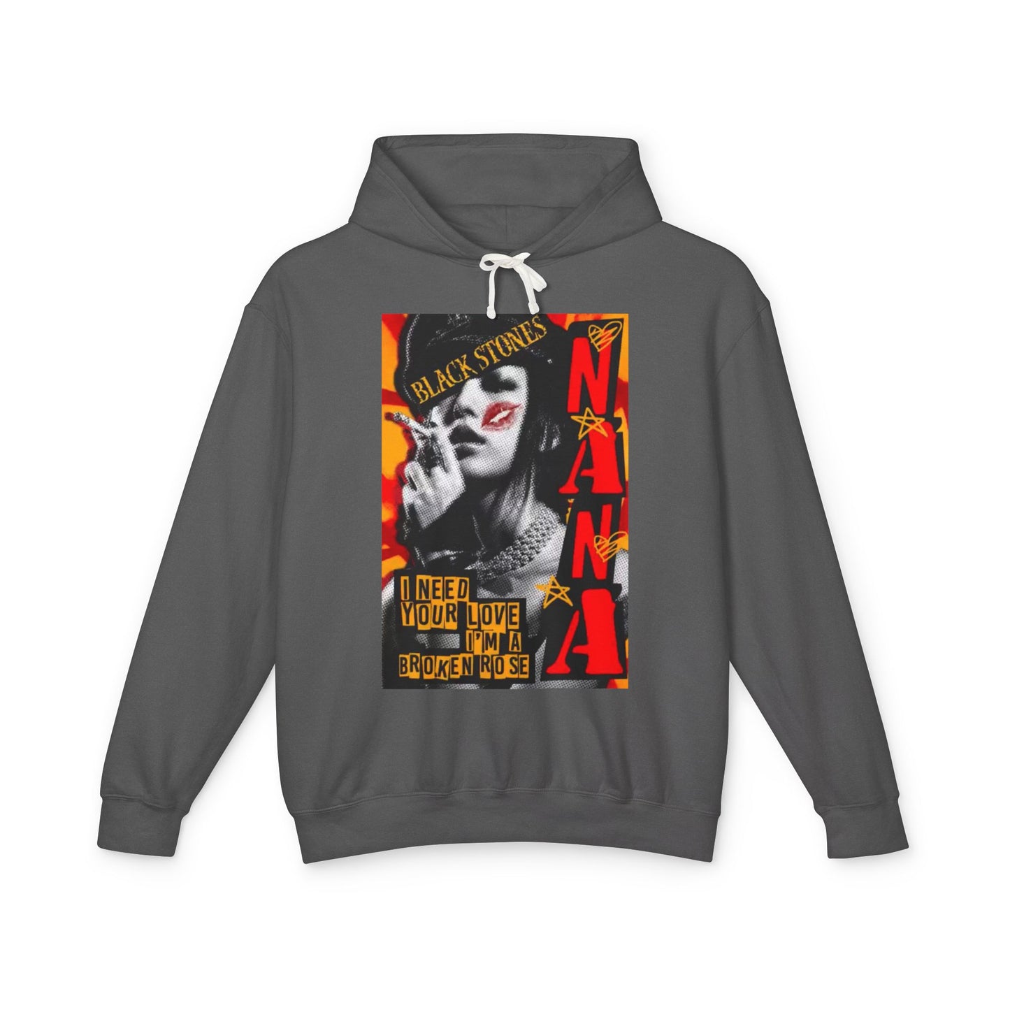 Nana Osaki Unisex Lightweight Hooded Sweatshirt - 'I Need Your Love, I’m a Broken Nose' Graphic Design - Diverso shop