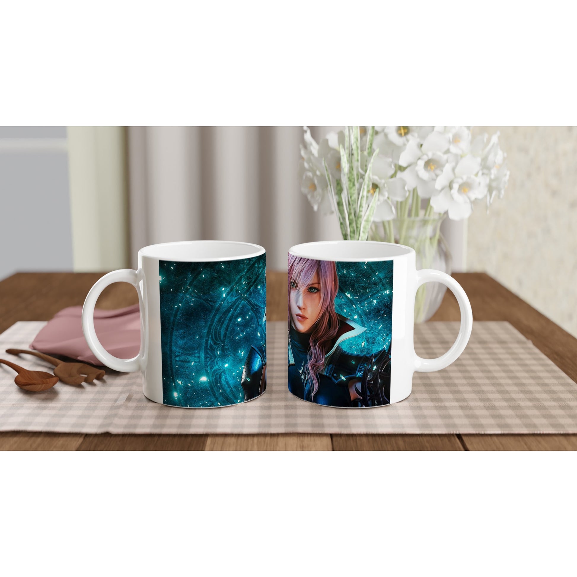 Final Fantasy inspired Lightning White 11oz Ceramic Mug - Diverso shop