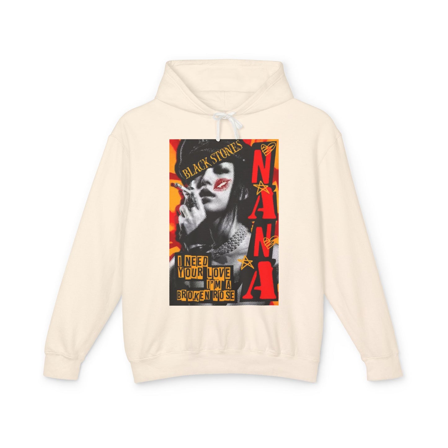 Nana Osaki Unisex Lightweight Hooded Sweatshirt - 'I Need Your Love, I’m a Broken Nose' Graphic Design - Diverso shop
