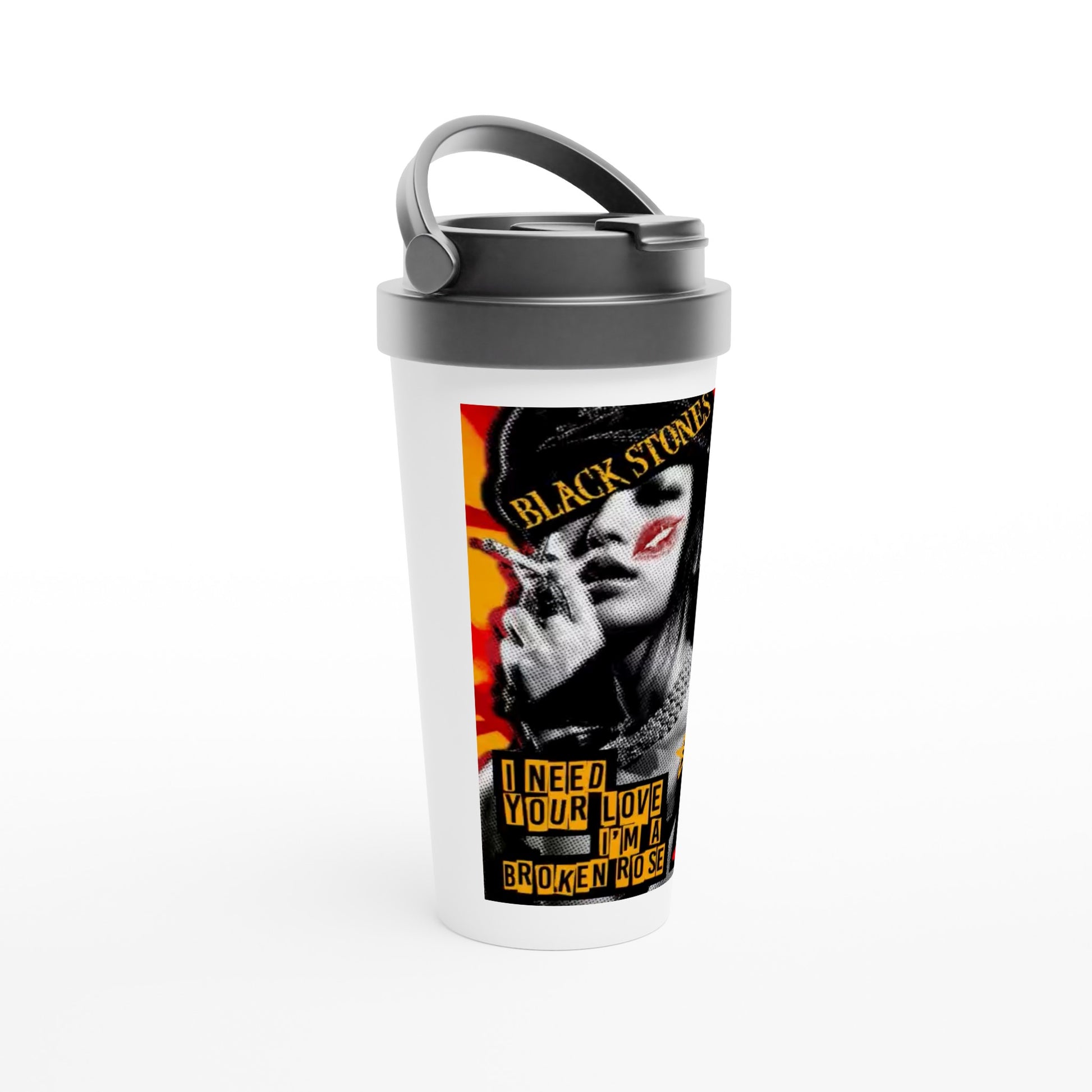 Nana Osaki Blackstones White 15oz Stainless Steel Travel Mug - Diverso shop