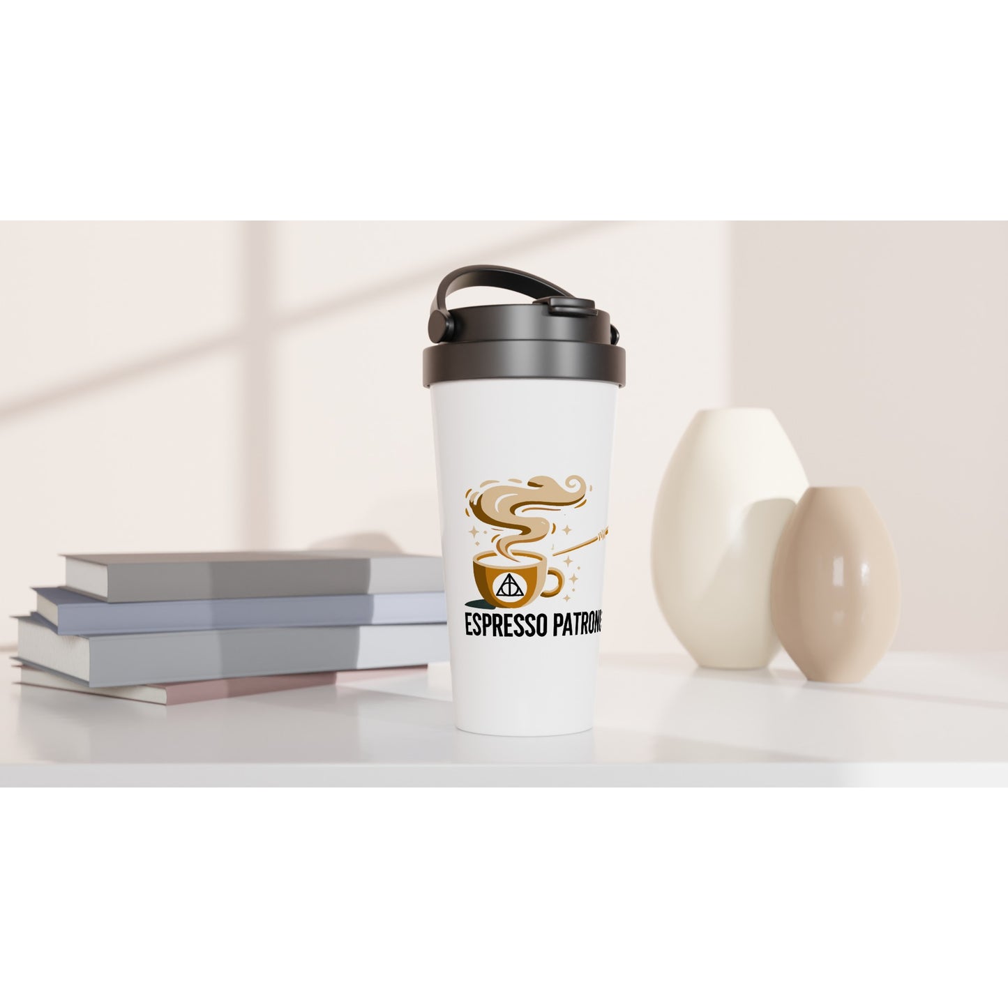 White 15oz Stainless Steel Travel Mug - Diverso shop